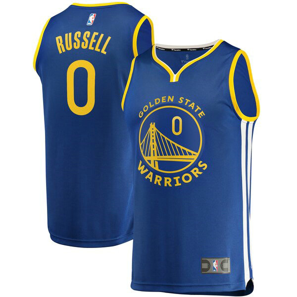 Maillot Golden State Warriors Homme D'Angelo Russell 0 Icon Edition Bleu